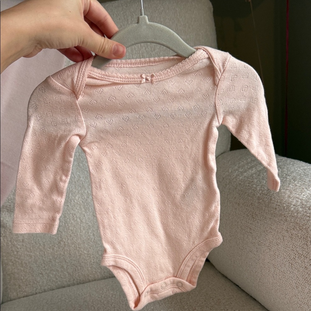 Carters Pink Long Sleeve Baby Onesie